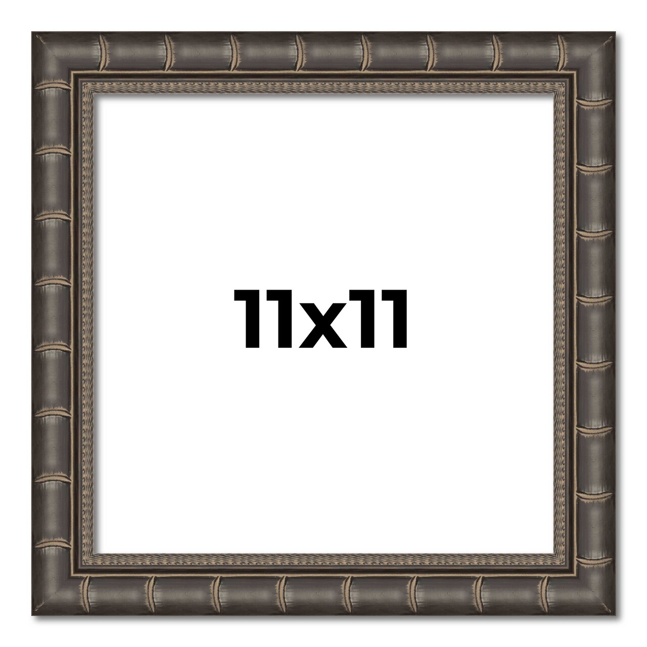 11x11 Modern Bamboo Picture Frame with UV-Resistant Acrylic & Acid Free Backing, Available in 5 Finishes - Gold, Silver, Brown, Black, and Natural